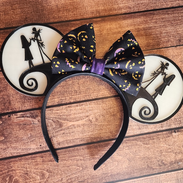 Jack and Sally Glow-in-the-Dark Mouse Ears