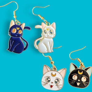 Moon Cat Guardian Cartoon Earrings