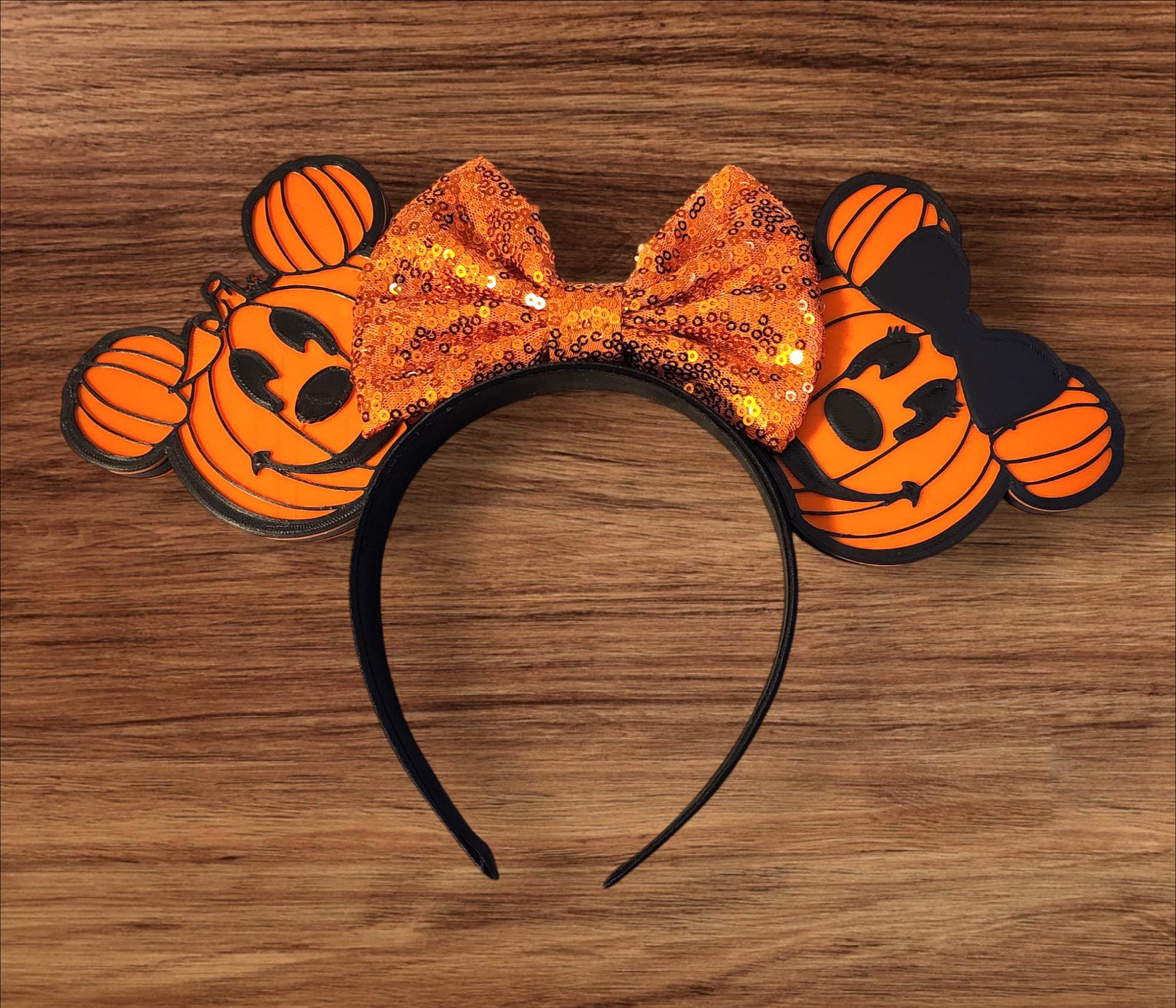 Light up Pumpkin Mouse Ears Illuminated Halloween Headband  display picture 1