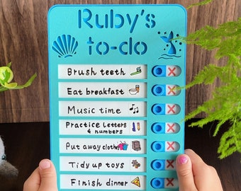 To-do List, Routine Chart, Chore Chart, Daily Checklist, Kids Daily Tasks | Magnetic | Dry-erase | Personalized | multiple colors