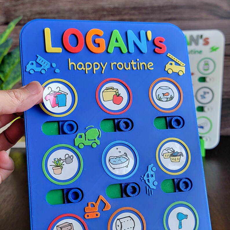 Happy Rutine Personalized Kids Routine Chart | Magnetic Visual Habit Tracker - Etsy