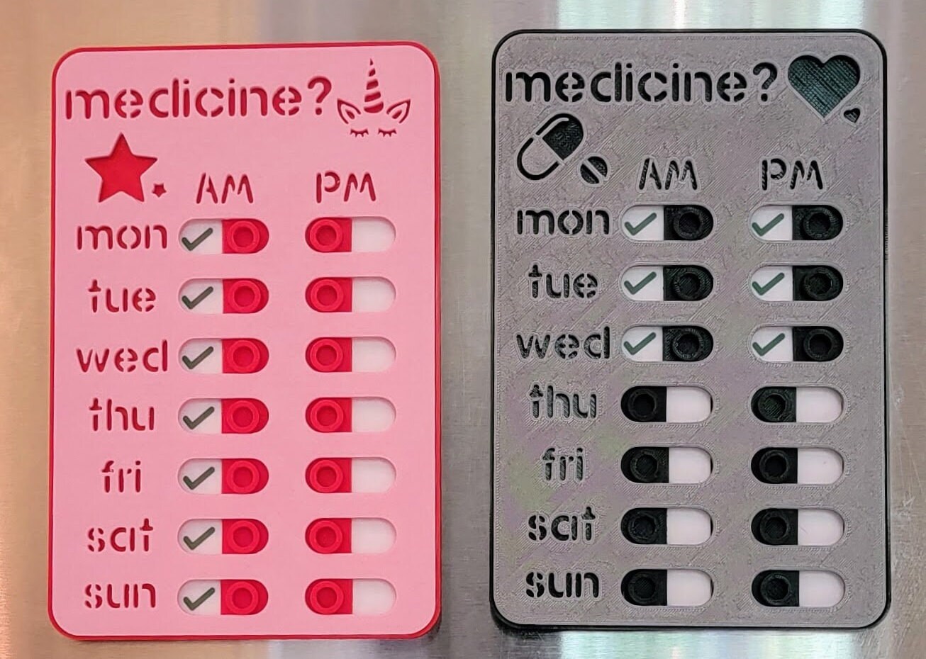 Personalized Medicine Tracker, Medication Reminder, Pill Tracker, Daily Medicine Reminder Tool, Pet Feeding Tracker, Gift for Grandparents/Pet Lovers