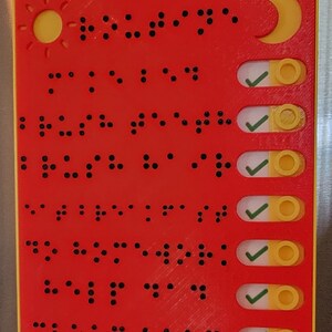 Braille Sliding Routine Chart for blind, limited vision, or visually impaired individual | Kids Daily Routine | Magnetic | Personalized |