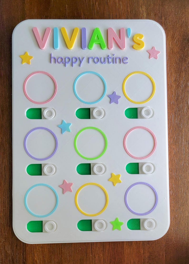 Happy Rutine Personalized Kids Routine Chart | Magnetic Visual Habit Tracker - Etsy