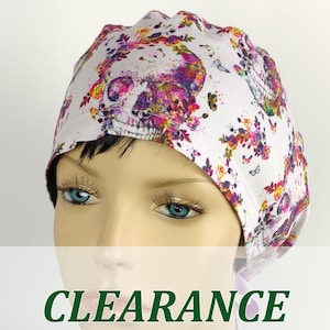Skull scrub caps for women, Clearance sale, surgical cap, nurse scrub hats with buttons