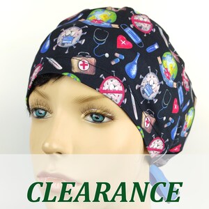 Medical scrub hats for women, surgical cap, Clearance surgery nurse cap with buttons