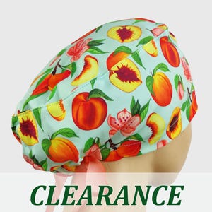 Peach scrub caps for women, ponytail surgical hat, nurse bonnet, scrub cap euro style
