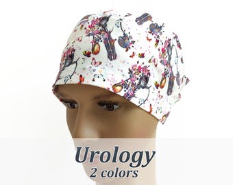 Urology surgery scrub cap, anatomy scrub hats, surgical nurse cap, Male reproductive system
