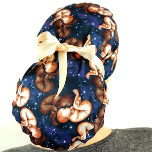 ponytail scrub cap, women surgical cap, gyn surgery hat, anatomy print