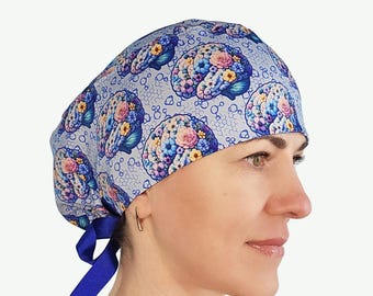 Anatomy Brain scrub caps women, neurology nurse surgical hat