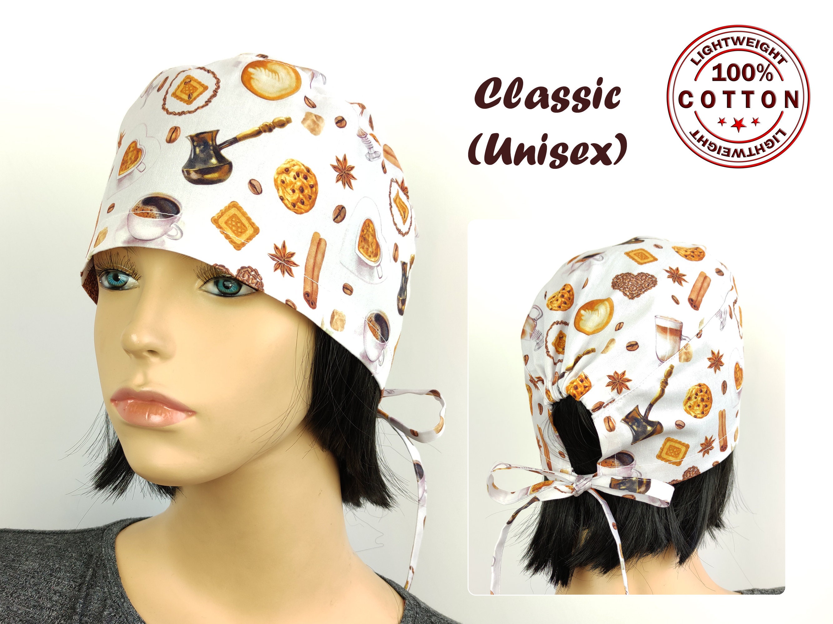 Scrub Caps Ponytail Surgical Scrub Hats for Women Nurse Etsy