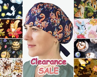 Euro scrub cap, Clearance sale nurse cap, veterinarian gift, Bee scrub hats