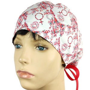 Gynecology surgery hats for women, uterus ponytail scrub cap, surgical cap, euro scrub hats for women