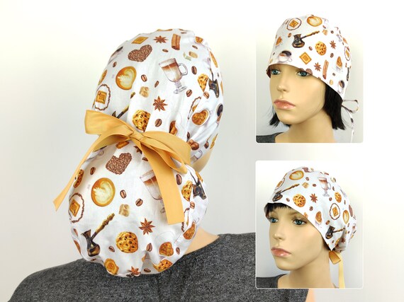 Scrub Caps Women Ponytail, Surgical Caps With Bouffant - View #9