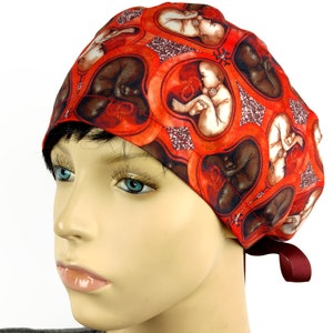 Scrub Caps Fetus|OBGYN scrub hat|Ob Gynecologist surgical cap|scrub caps for Women