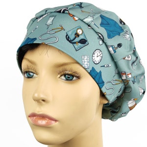 Scrub Caps for Women Ponytail Surgery Scrub Caps for Women Ponytail Funny, Medical Scrub Caps with Toggle, Small Scrub Caps for Women