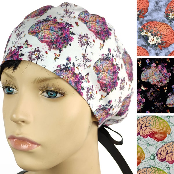 Scrub caps for women with anatomy brain surgical cap for neurologist nurse scrub hats