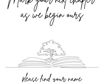 Wedding Bookmark Seating Card Sign
