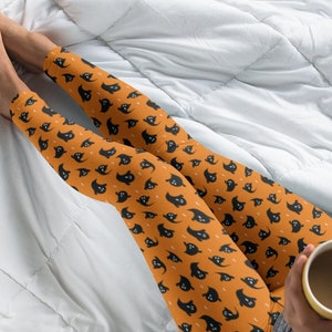 Girls Ghost Print Knit Leggings - Trick or Treat