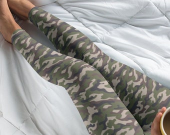 Camo Leggings for Women, Army Green Camo Yoga Pants, Womens Outfit, Green Camo, Olive, Gift for Her, Gift For Teacher, Fun Veteran Leggins