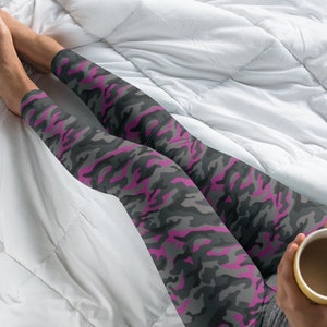 Pink & Purple Camo Mid-Rise Leggings – Unbound Designs LLC