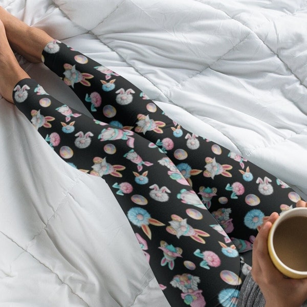 Girls Pink Bunny Easter Buttery Soft Leggings