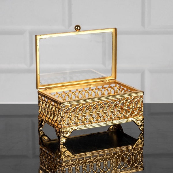 Gold Metal Box Etsy