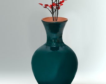 Clay Vase Big Vase Flower Vase Handmade Clay Vase Handpainted Vase Traditional Vase