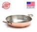 Copper Round Chef Pan, Traditional Copper Pan, Copper Food Safe Tin Lining Inside Egg Omelet Pan Sahan 