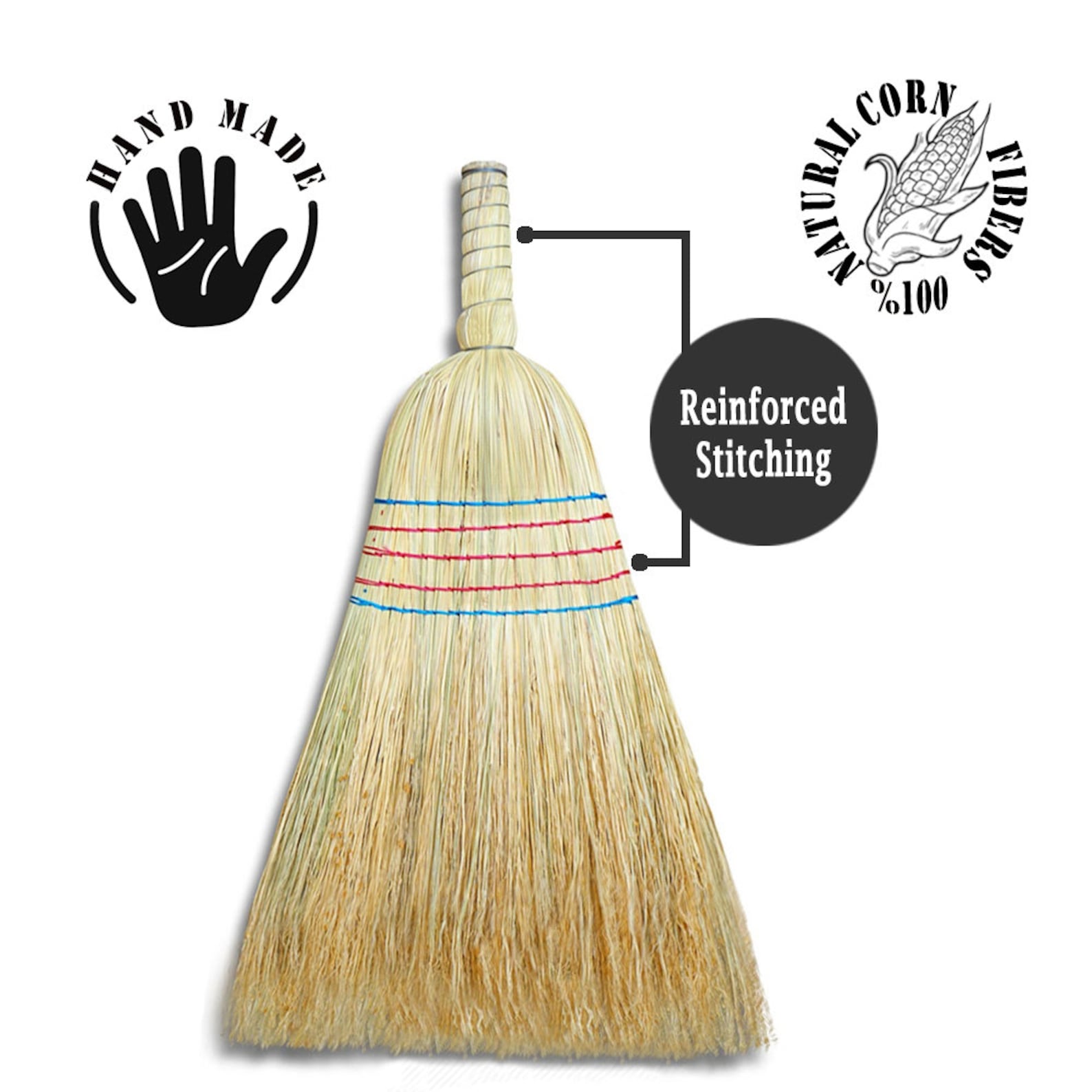 Corn Broom Handheld Heavy Duty Outdoor Broom 100 Natural Etsy