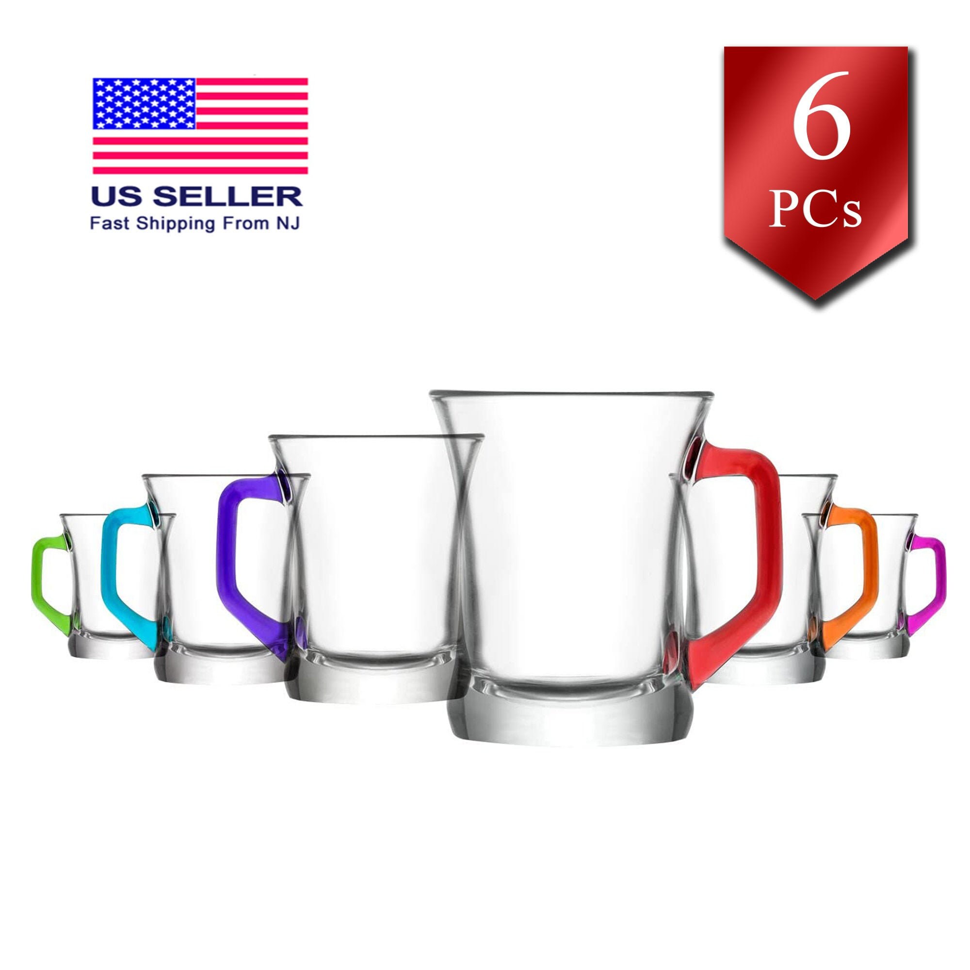 LAV Glass Coffee Mug 6 PCs 7.6 oz 225 cc Perfect Design Tea Etsy