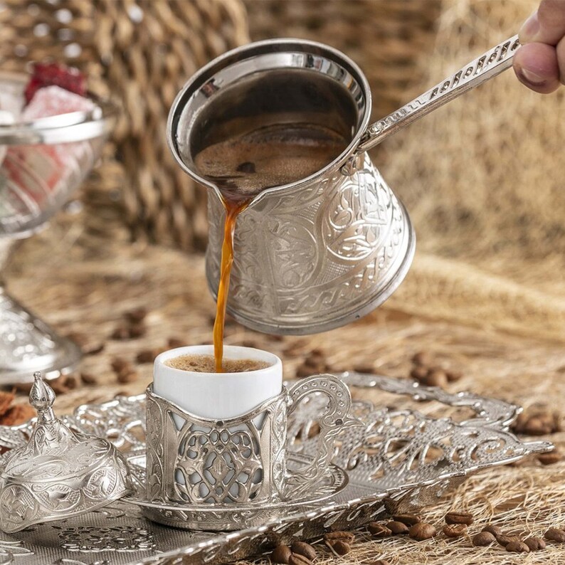 Turkish Coffee Pot Cezve Arabic Coffee Maker for Stovetop Etsy