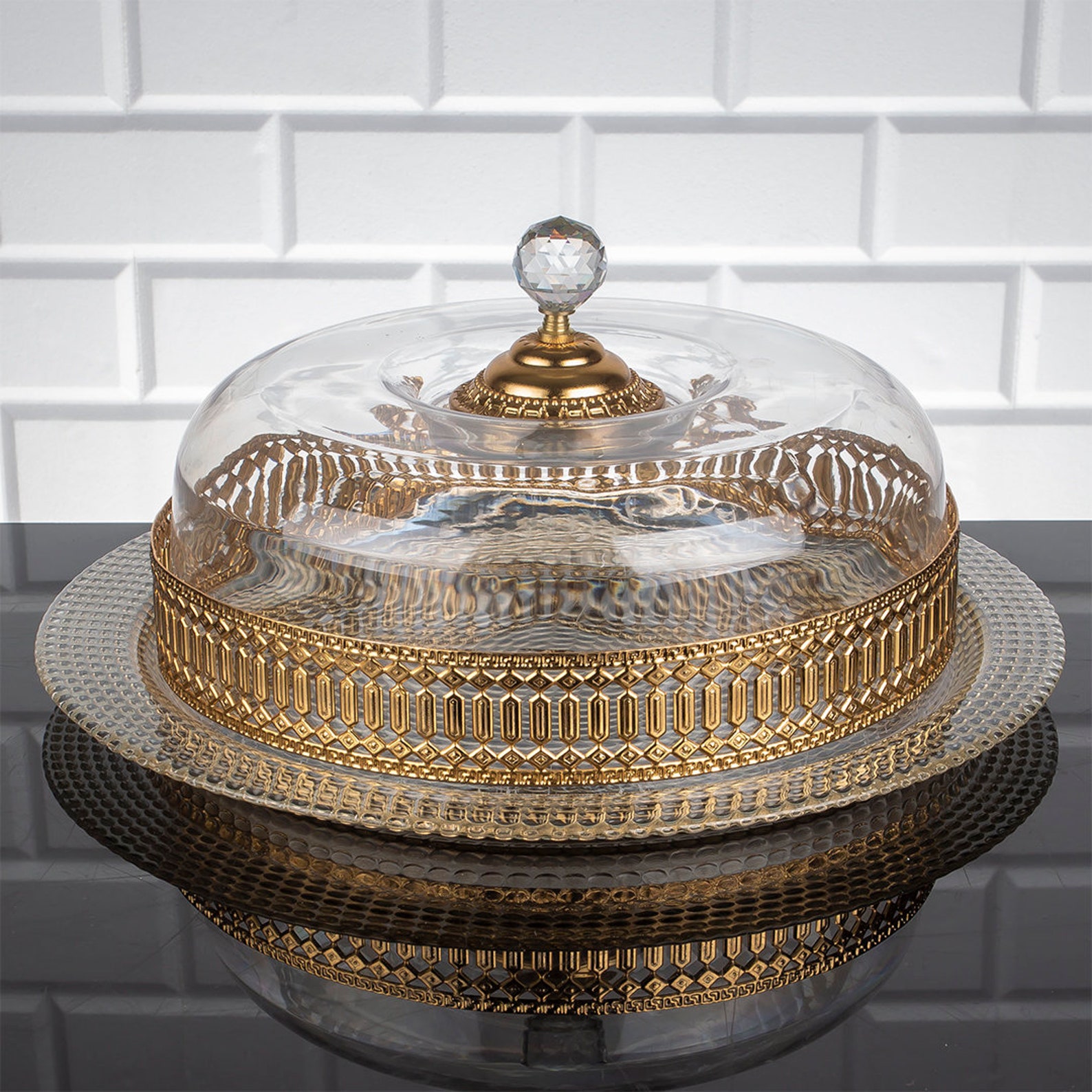Handmade Cake Stand With Dome Round Cake Holder With Cover Etsy