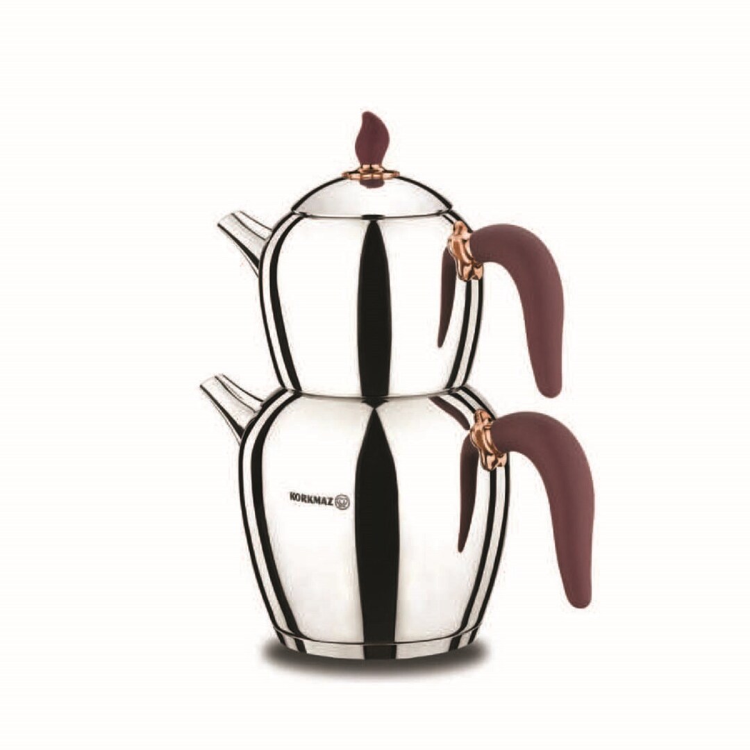 Turkish Tea Pot Set Stainless Steel Teapot Set Korkmaz Etsy