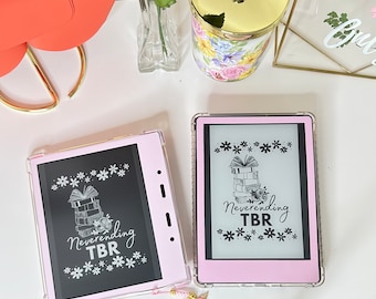 KINDLE LOCKSCREEN Neverending TBR (digital product) light and dark mode