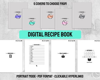 Recipe Book, Digital Recipe Book, Meal Planner, Grocery List, GoodNotes Notebook, PDF, IPad Notebook, Kitchen Conversions
