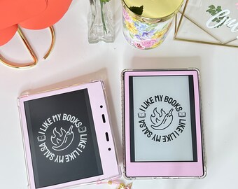 KINDLE LOCKSCREEN I Like My Books Like i Like My Salsa (digital product) light and dark mode