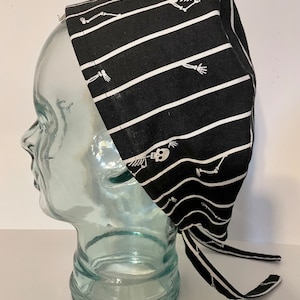 NEW!  Happy Skeletons Traditional Style Surgical Scrub Cap, Tieback