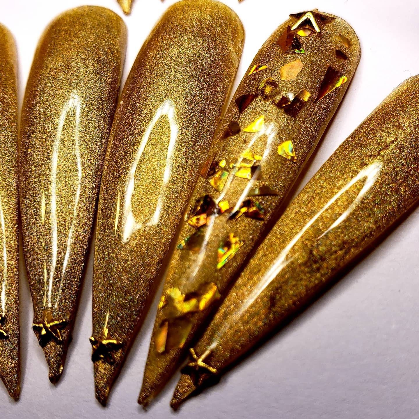 24k Gold Nails Butterfly Nails Charm Nails Glitter Nails Fake Nails Press  on Nails Glue on Nails Gel Nails 