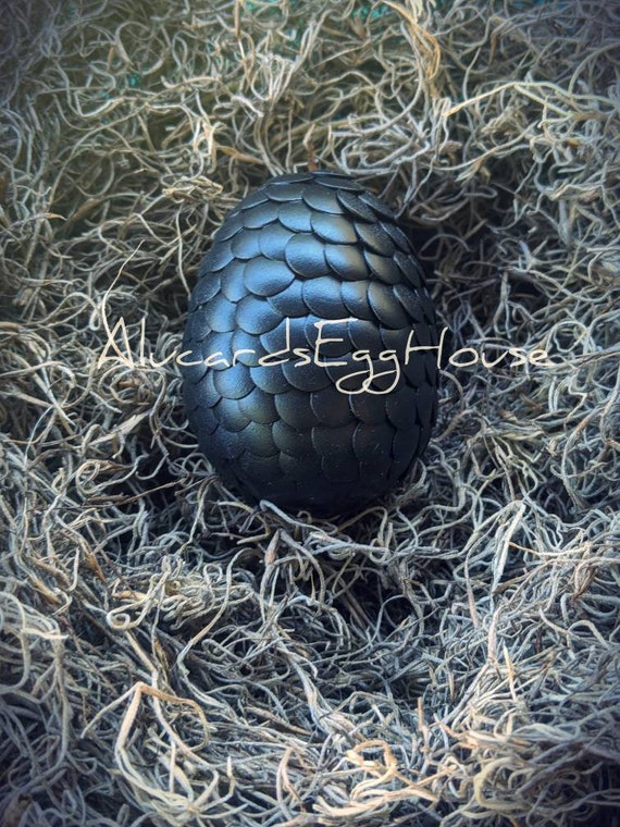 Matte black dragon egg Etsy