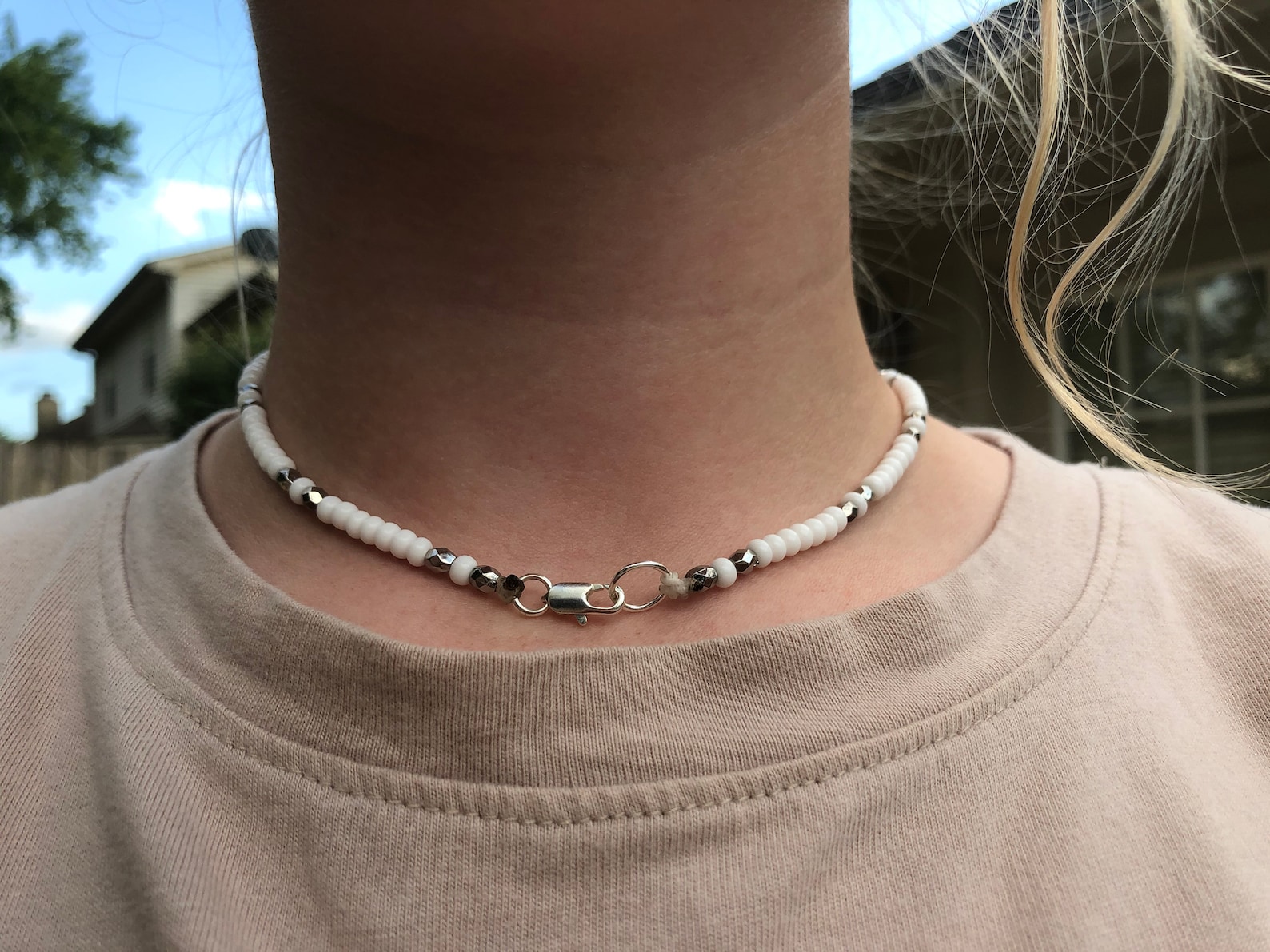 Blue Puka Shell Beaded Necklace - Etsy