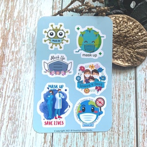 Mask Up Virus -Cute Face Mask Stickers