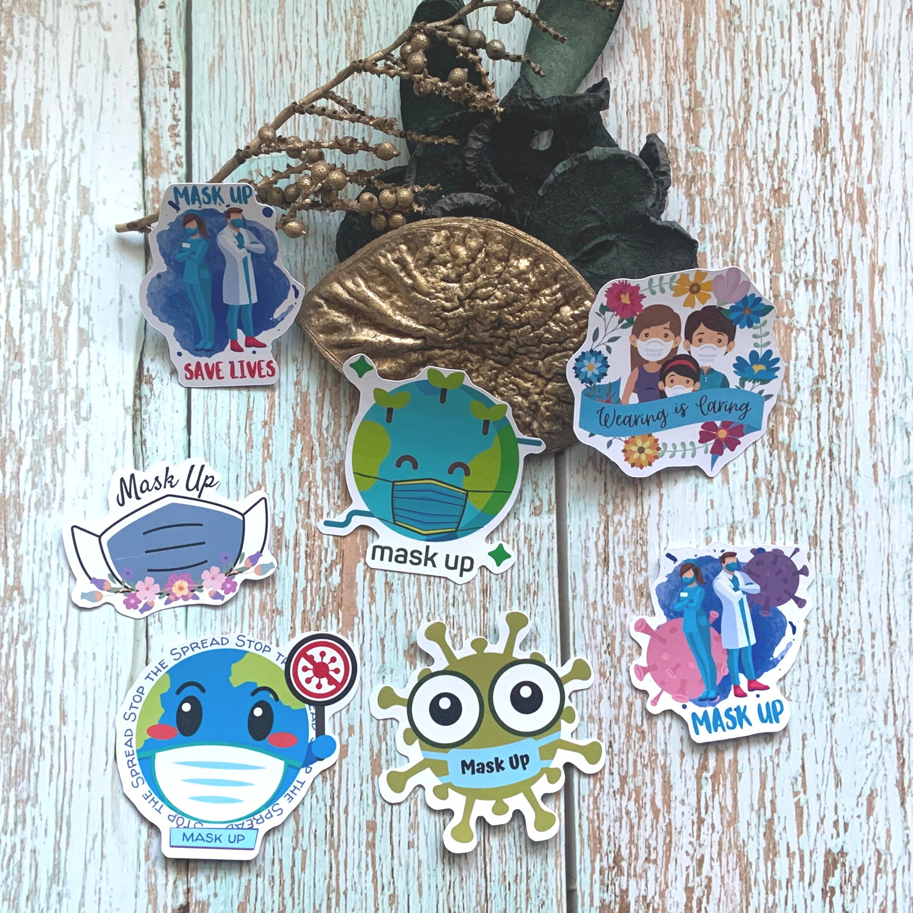 Cute Face Mask Stickers Mask up Stickers Etsy