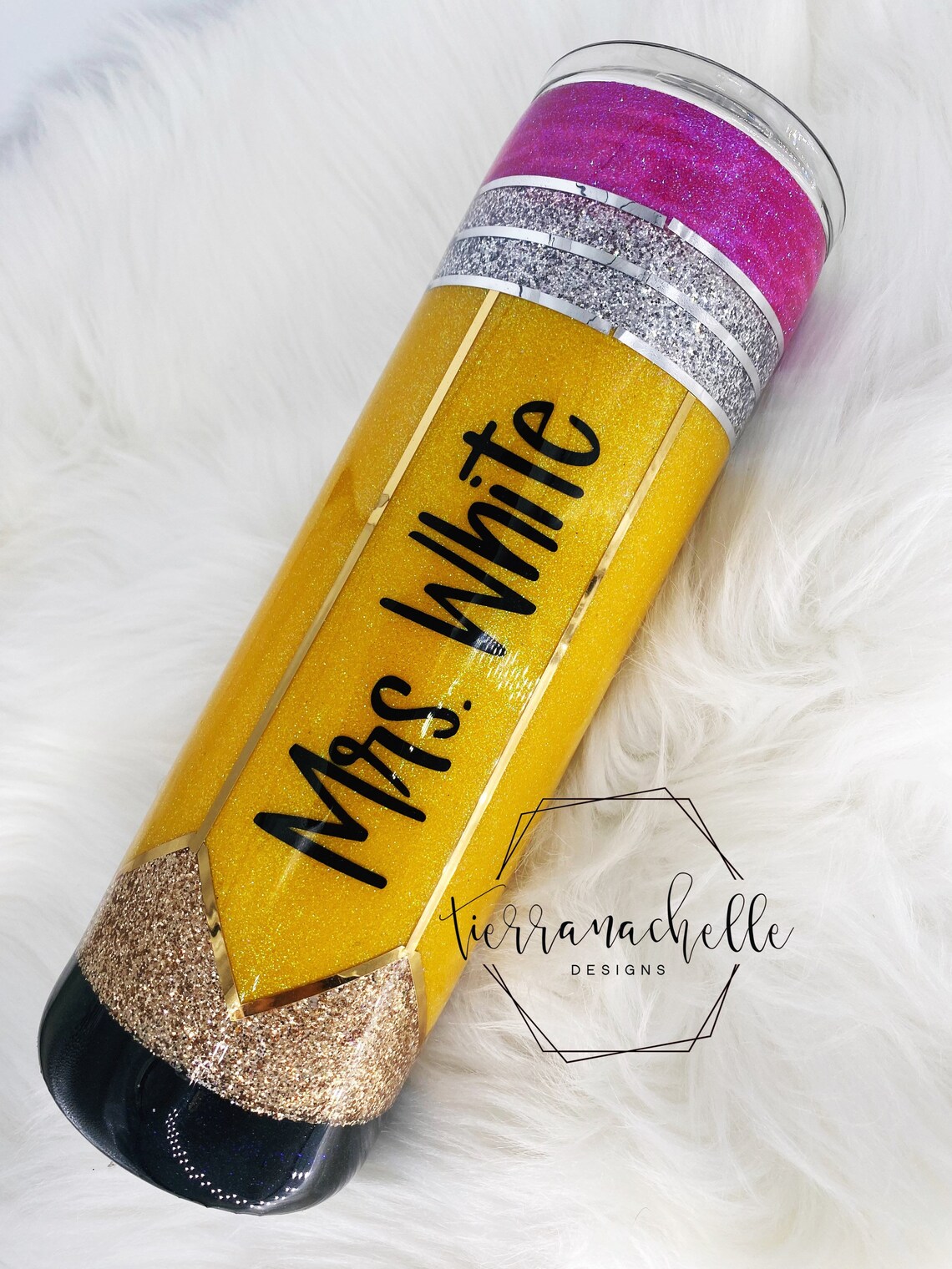 Pencil Glitter Tumbler Custom Glitter Tumbler Custom Cup Etsy