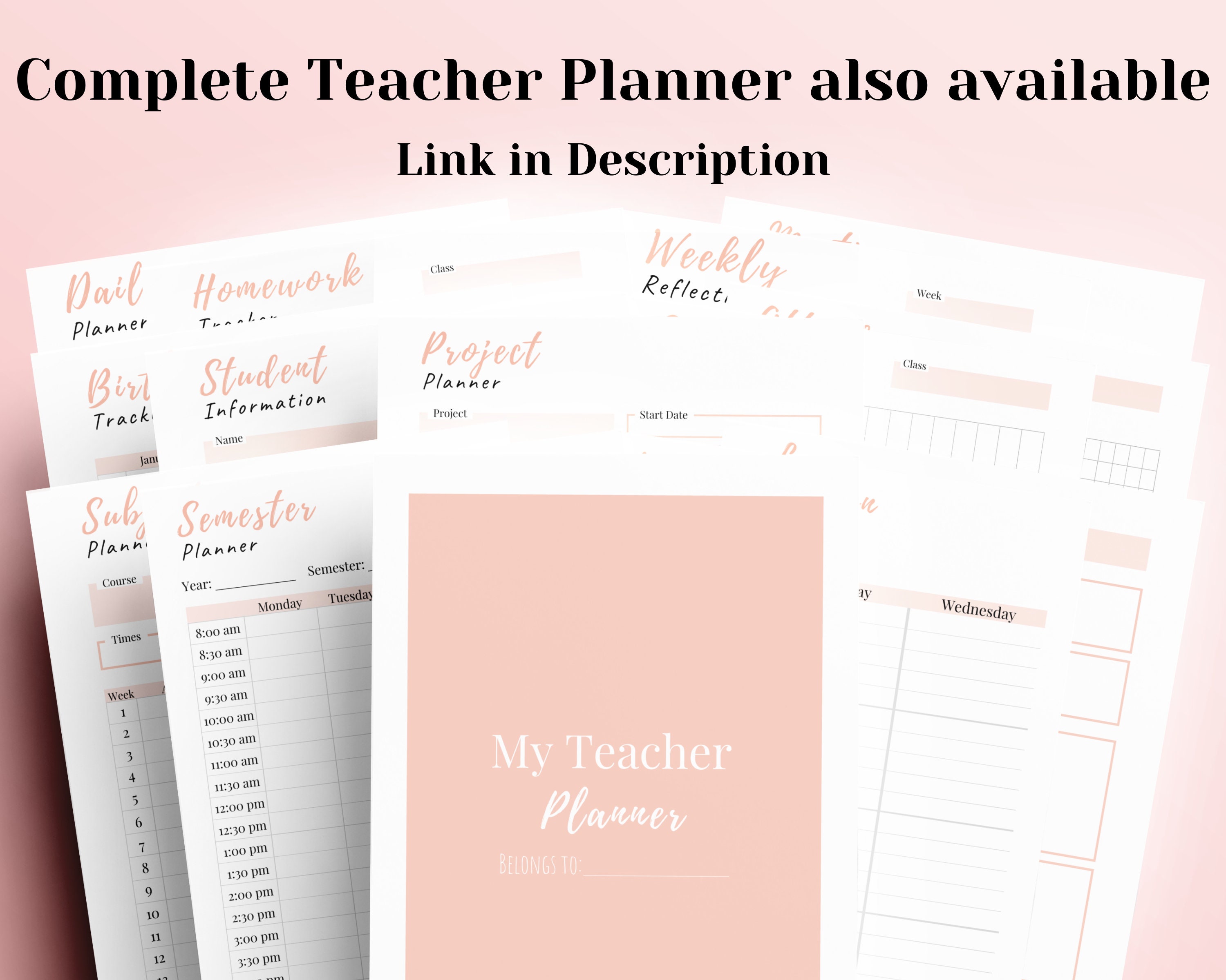 Lesson Plan Template Teacher Planner Printable Lesson - Etsy Hong Kong