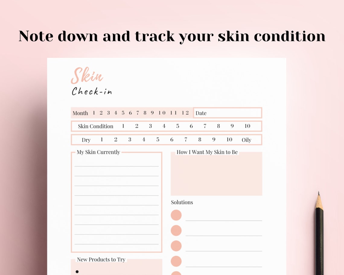 Glow Up Planner Beauty Journal Printable Skincare Routine Etsy