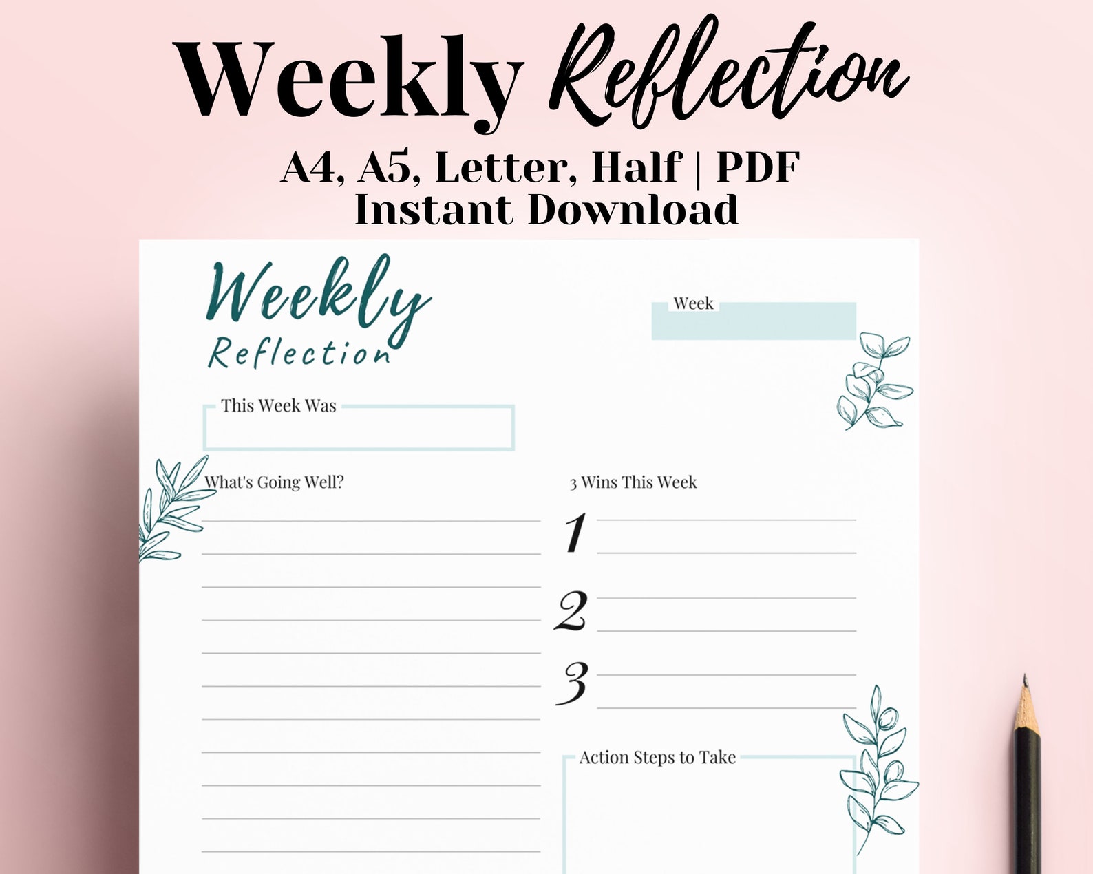 weekly-reflection-journal-weekly-review-2021-weekly-planner-etsy-hong