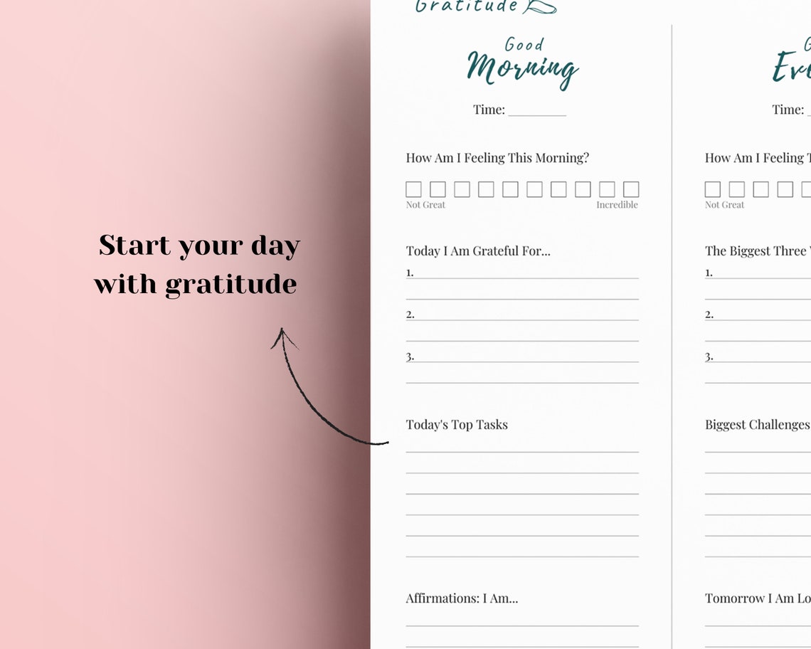 Daily Gratitude Journal Printable Daily Affirmation Daily - Etsy España