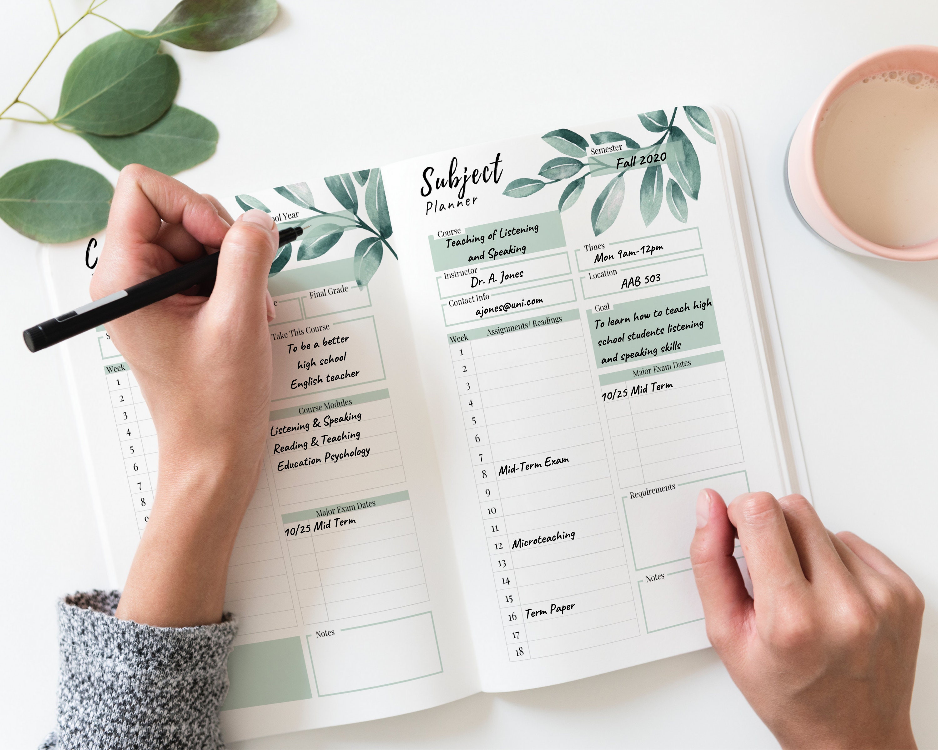 Subject Planner Student Planner Printable Study Planner - Etsy