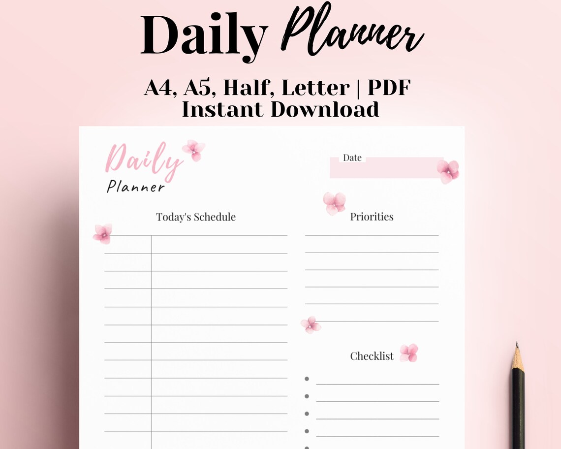 Printable Daily Planner 20202021 Hourly Planner Day Etsy Hong Kong